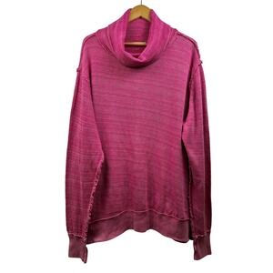Free People Timmy Boxy Sweater We The Free Womens‎ L Turtleneck Hollyhock Pink